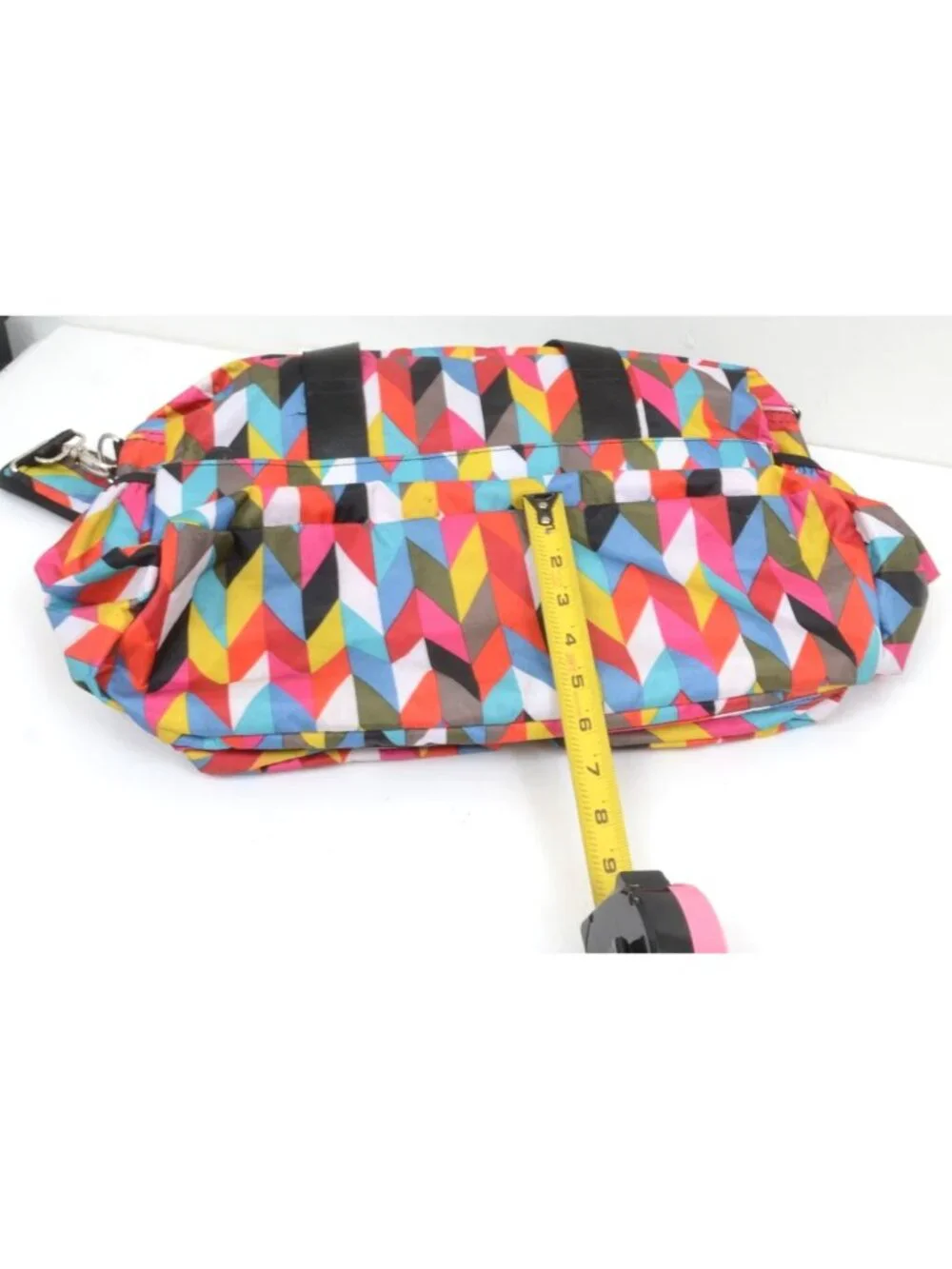 FRENCH BULL By Trend Lab Chevron Ziggy Duffel Shoulder Travel Diaper Bag Pink
